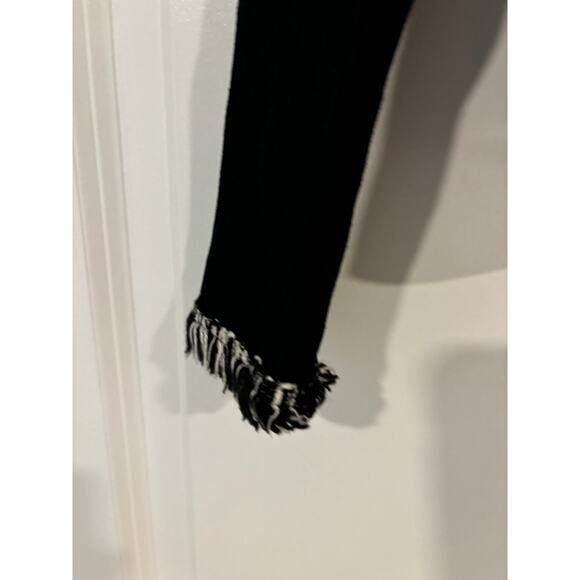 Cache Size S Black Cream Frail Ruffle Trim Cardigan Sweater Women - Picture 5 of 8